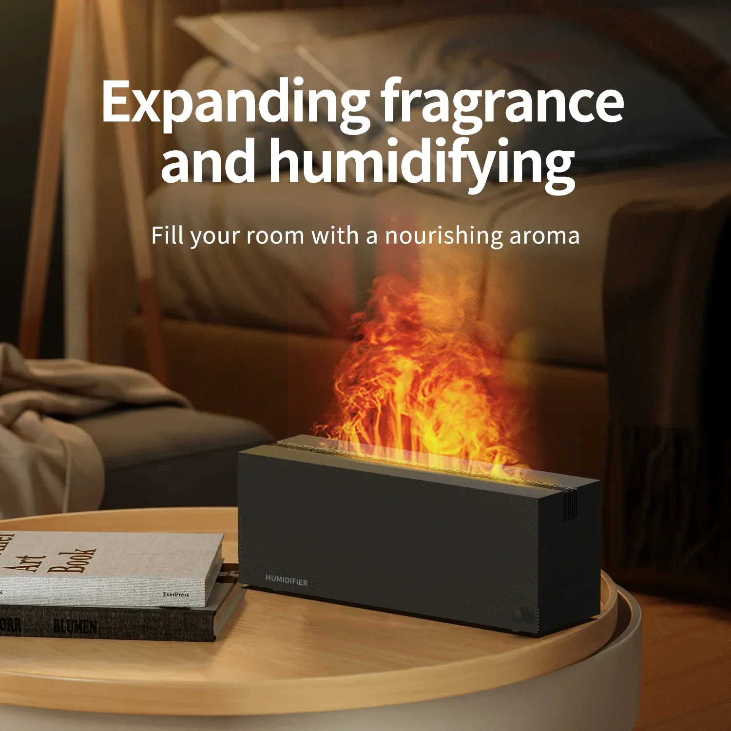 

Air Humidifier Ultrasonic Cool Mist Maker Fogger LED Essential Oil Flame Lamp Difusor Aroma Diffuser