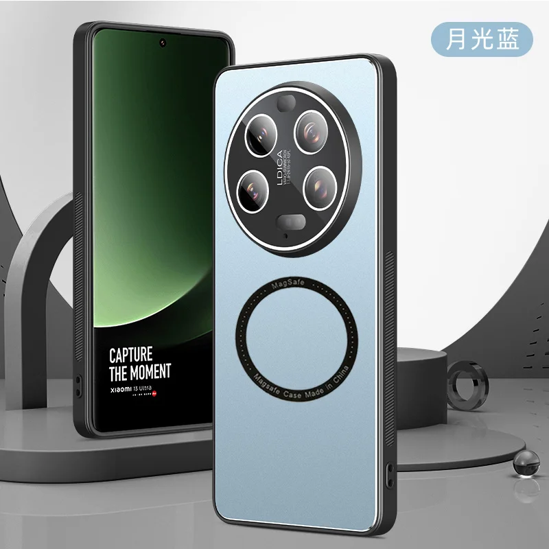 Luxury Matte Aluminum For Magsafe Magnetic Wireless Charging Case For Xiaomi 13 Ultra Redmi K60 Poco F5 Pro Shockproof Cover