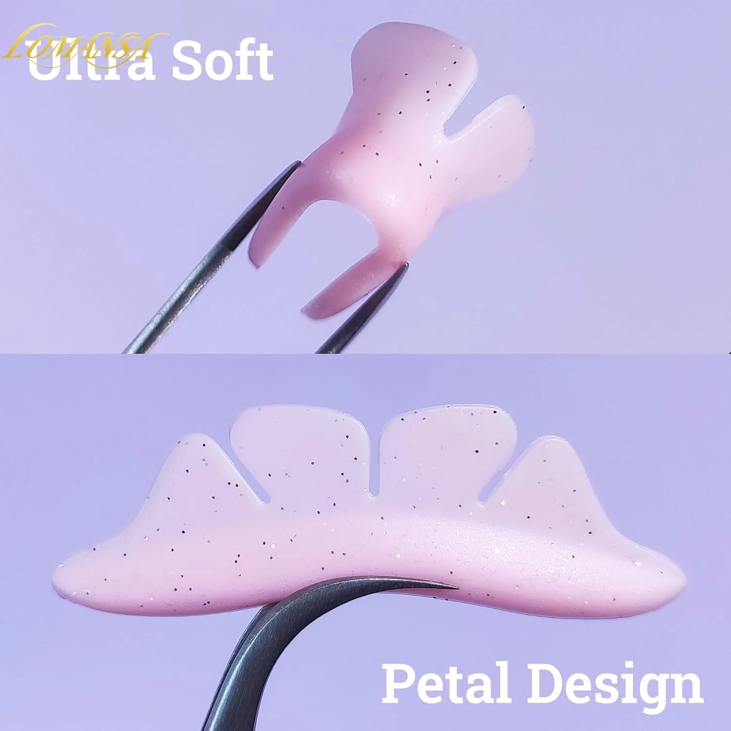 lomansa 1 pair glitter butterfly lash lift pad eyelash perm rod shield lash lifting pads 3d eyelash curler extension accessories