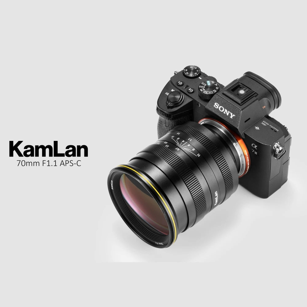 Kamlan 70mm f1.1 APS-C Large Aperture Manual focus Lens For