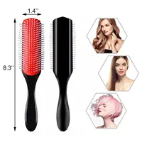9-Rows Cushion Nylon Bristle Hair Brush Classic Detangling Wet Dry Curly Hair Defining Separating Shaping Styling Tool 3