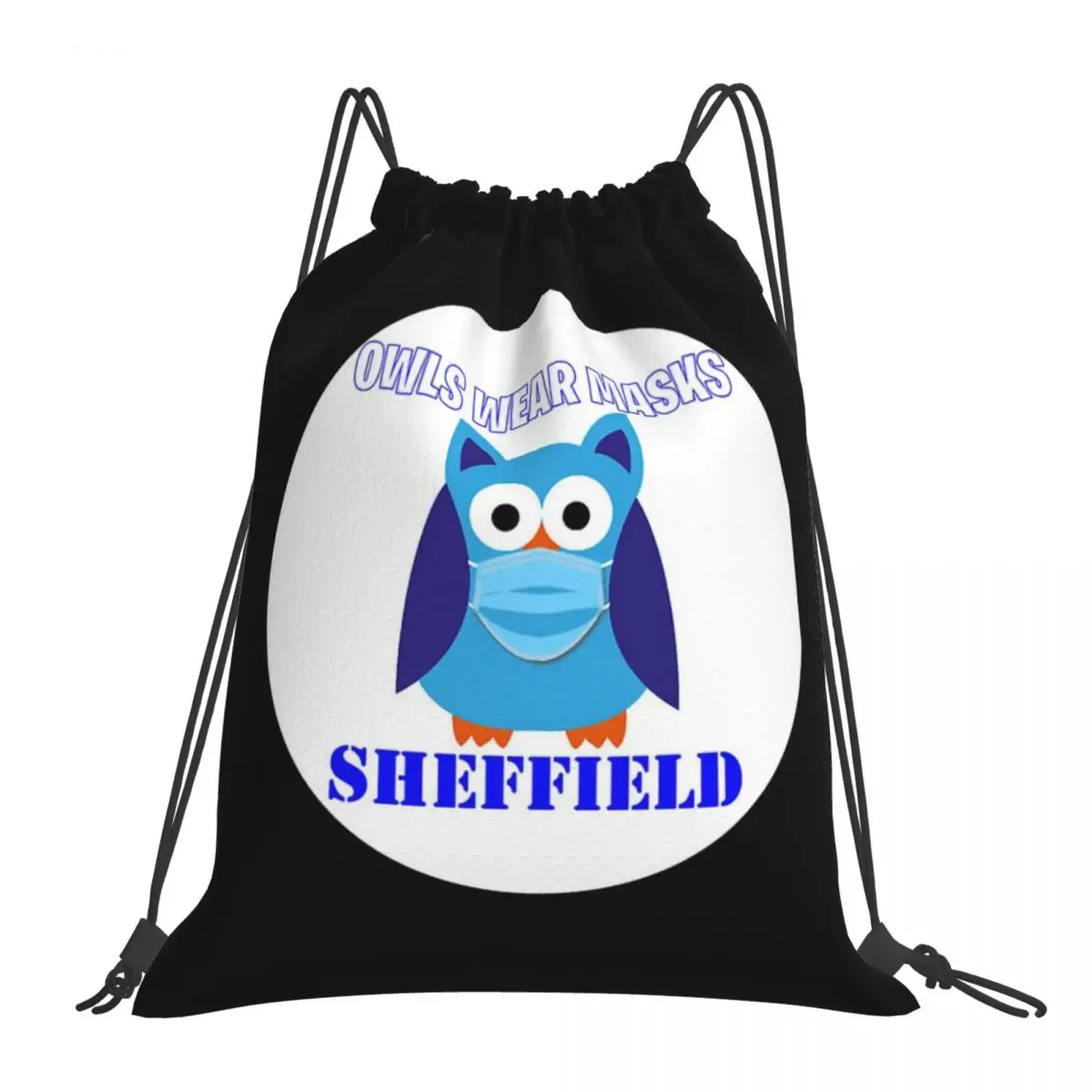 

Owls Wear Masks Funny Wednesday Sheffield Owl Backpacks Casual Portable Drawstring Bag Storage Bag Book Bags For Travel Students