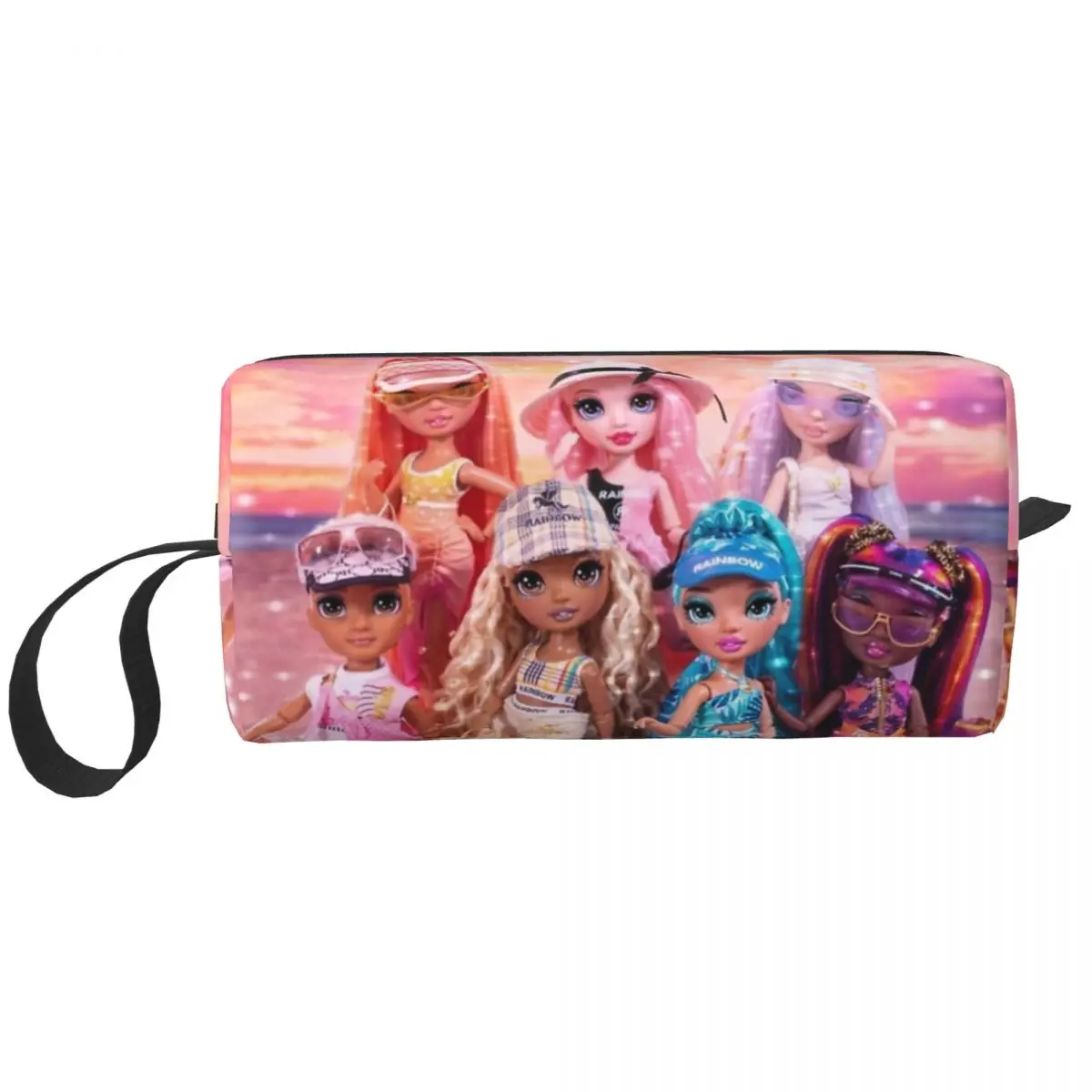 Rainbow High Pacific Coast Group Artwork Borse Per Il Trucco Borsa Per Cosmetici Da Toilette Elegante Custodia Per Organizer Per Trucco All'Aperto