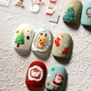 Winter Red Gonk Nail Art Sticker Christmas Series Cartoon Santa Claus Elk Design Adhesive Slider Snowman 2024 Manicure Foil Tips 3