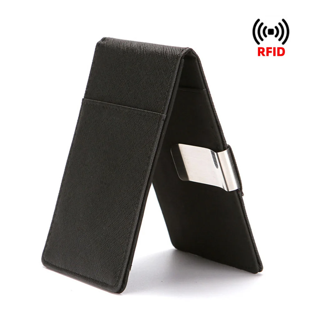 Marfino Coin Purse Womens Man Unisex Pocket Note Compartment Pu Leather RFID Nylon Organizer Short Wallets