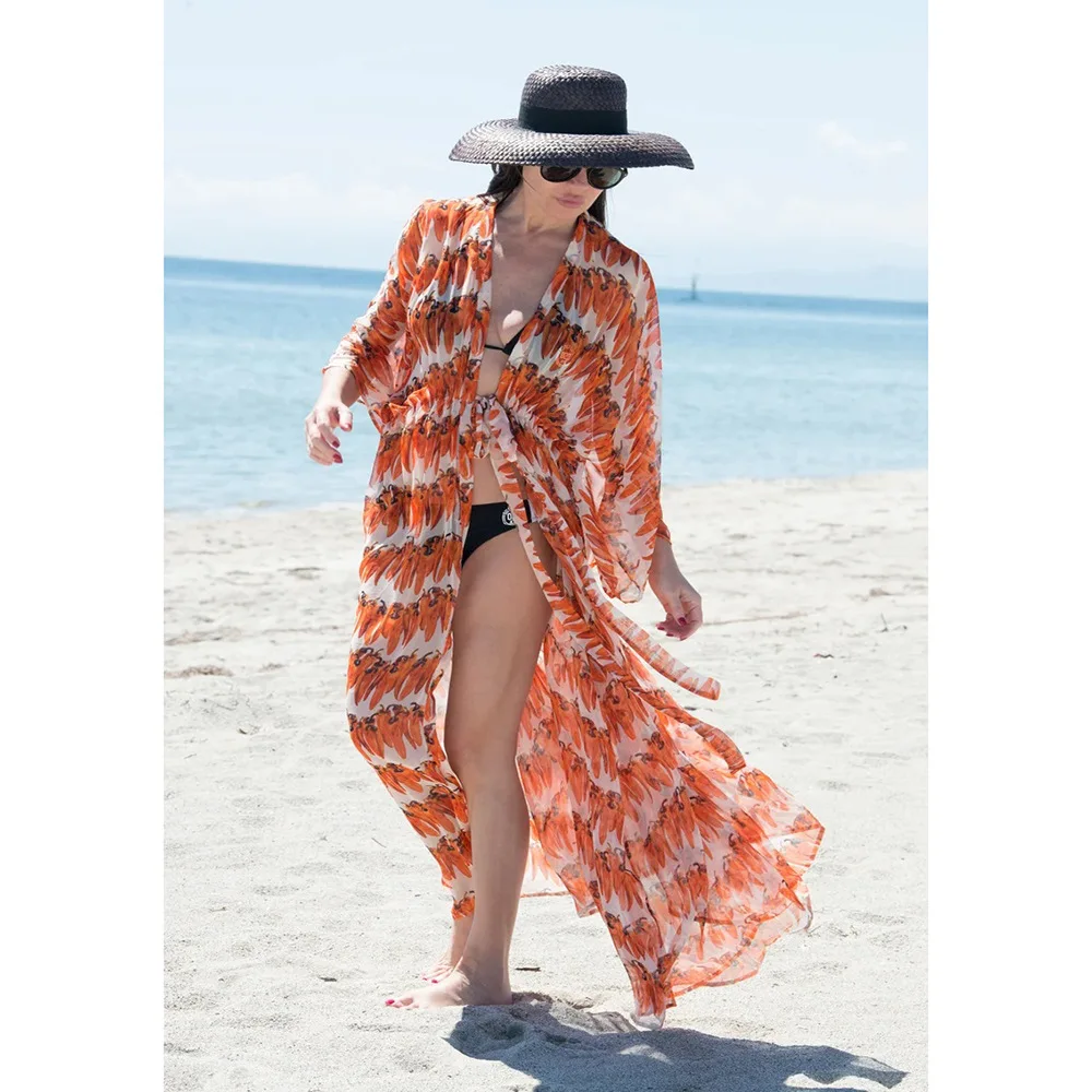 Рисунок 2 - Женский Длинный пляжный кардиган с принтом