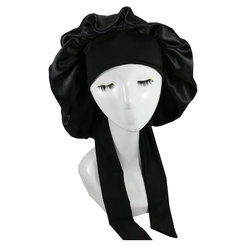 Women Satin Solid Sleeping Hat Night Sleep