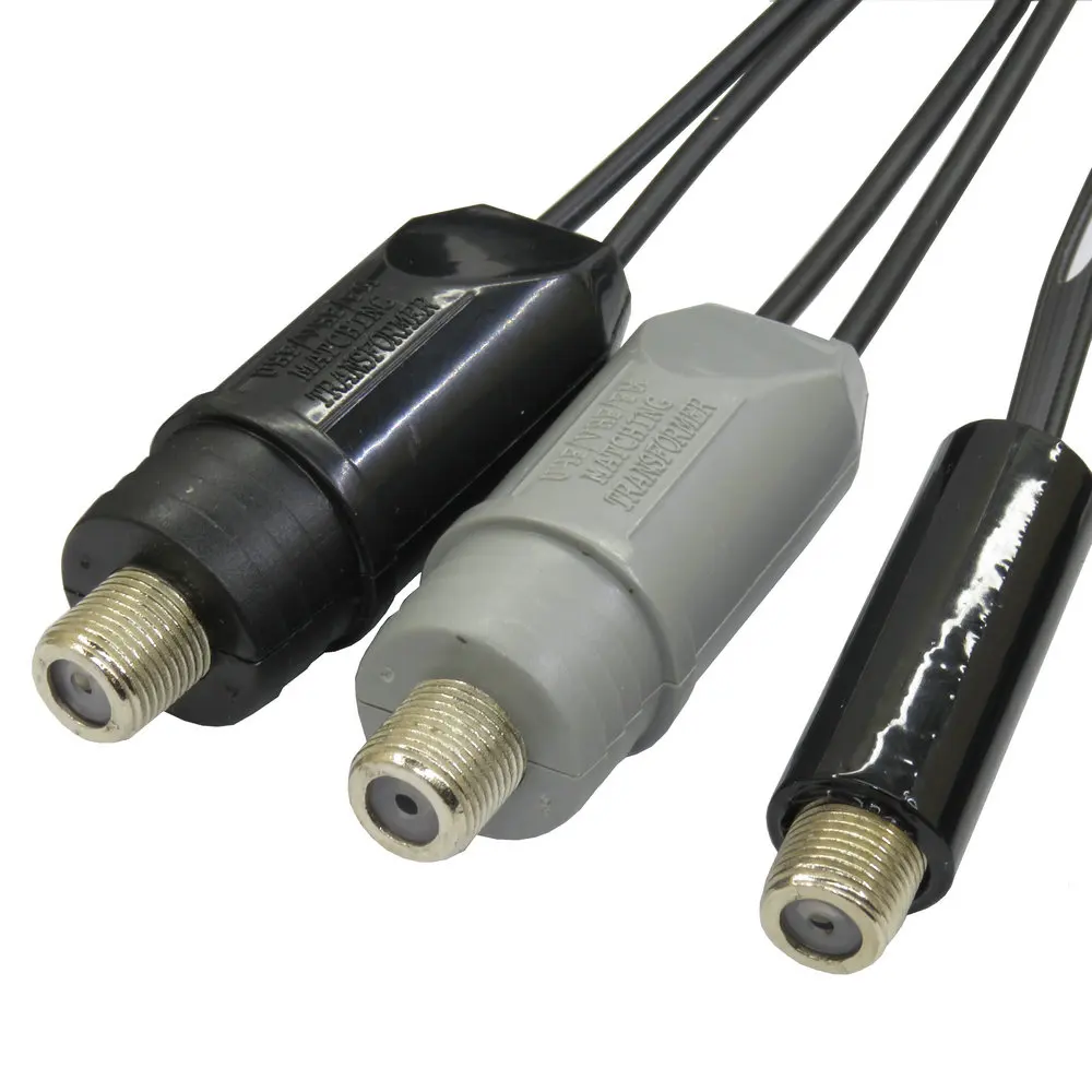 2pcs UHF VHF FM 75-300 Ohm or 300-75 Ohm TV Antenna Matching Transformer Coaxial Cable Adapter for Radio Cable Wire Antenna TV