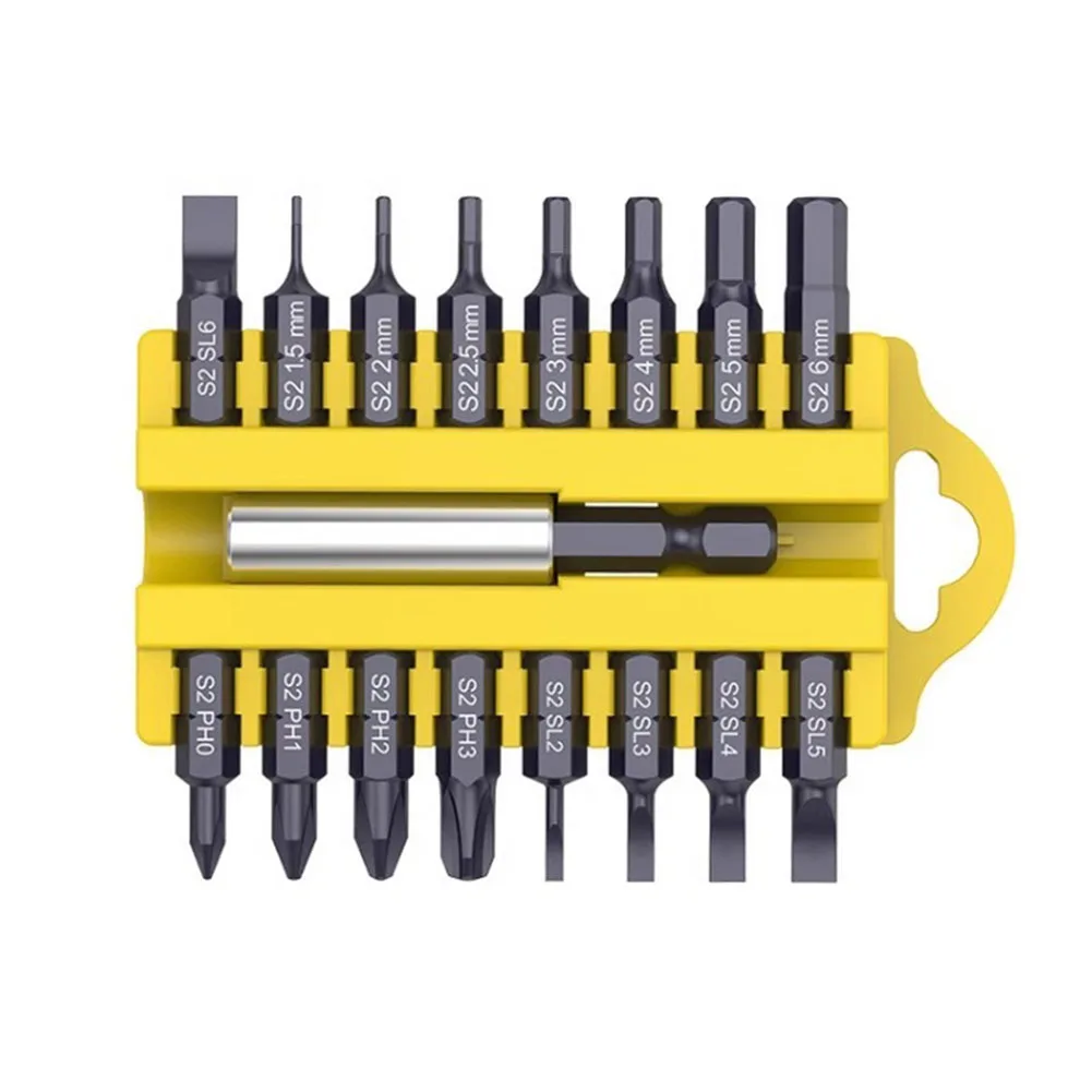 

16pcs PH2 SL Torx Hex Magnetic Screwdriver Bits Spanner Screws With Extension Rod Electrical Electrician Power Tool Accessories