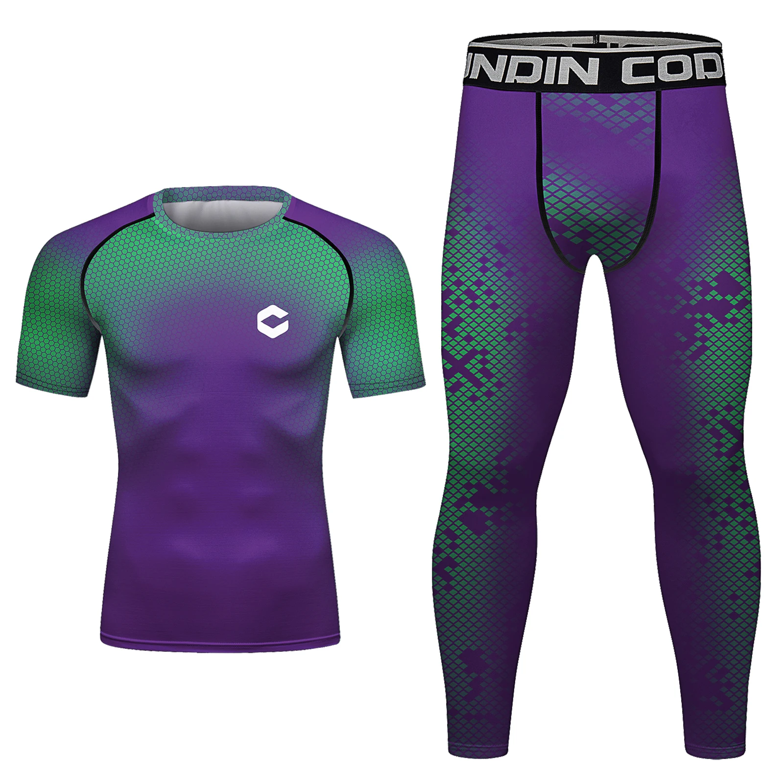 Cody Wholesale Top Sell Mma Rash Guard Custom Stylish Men's purple Compression Sportswear Bjj Rash Guard Running Sportsuits 4