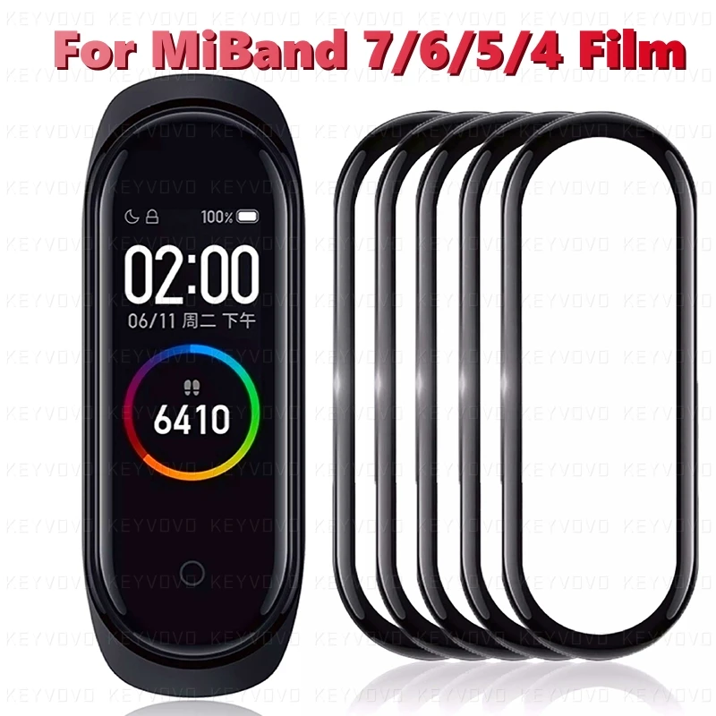 3d Full Cover Screen Protector For Mi Band 8 Film Soft Protective Glass For Xiaomi  Mi Band 8 7 6 5 4 Strap Bracelet Accessories - Smart Accessories -  AliExpress