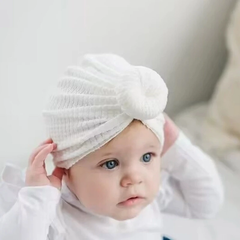 Fashion Baby Hat Beanie Headwear Bun Knot Hat Gender Neutral Winter Head Gear