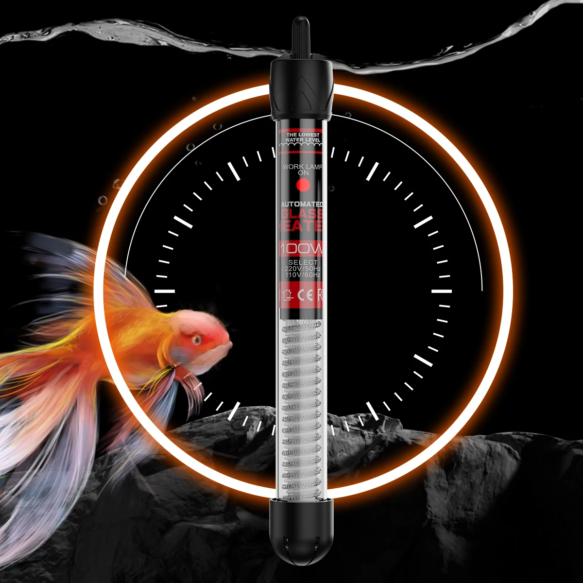 110v-220v Adjustable Temperature Thermostat Heater Rod 4