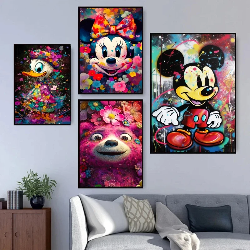 

Cartoon character Canvas decorative Disney Donald Duck Mickey Mouse Painting Wall Art Friends Gifts Poster kid's Bedroom Decor