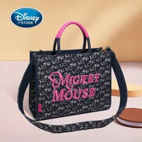 Disney Light Luxury Elegant Pink Embroidered Mickey Mouse Tote Bag Ladies large Capacity High End Brand Shoulder Handbag 1