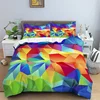 Abstract Geometric Duvet Cover Microfiber Queen Bedding Set For Boys Girls Room Rainbow Plaid Print Quilt Cover With Pillowcase 3