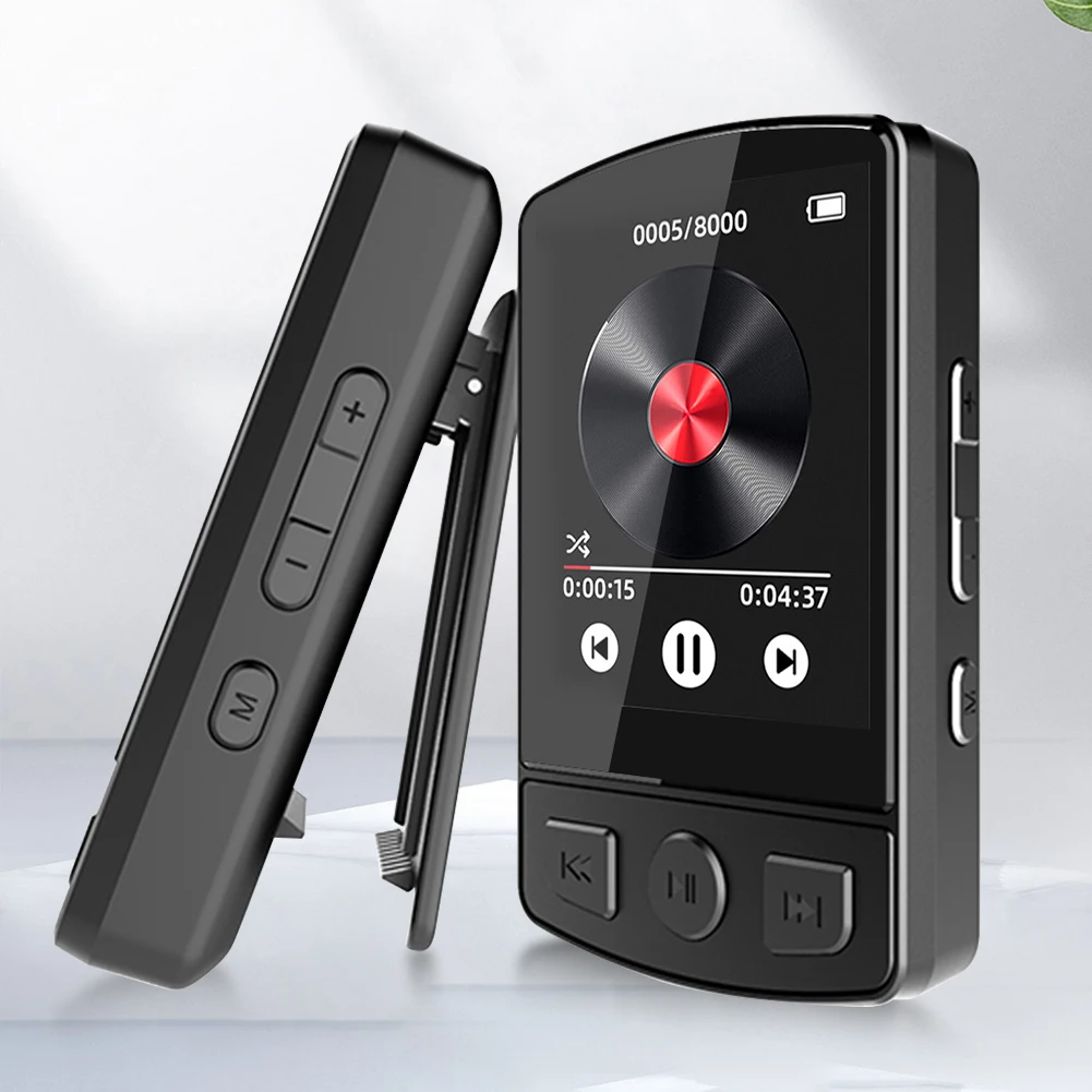 MP3 Player Music MP3 Player HiFi Sound Bluetooth-Compatible 5.2 Mini Music Button 1.8inch Screen with FM Radio E-Book