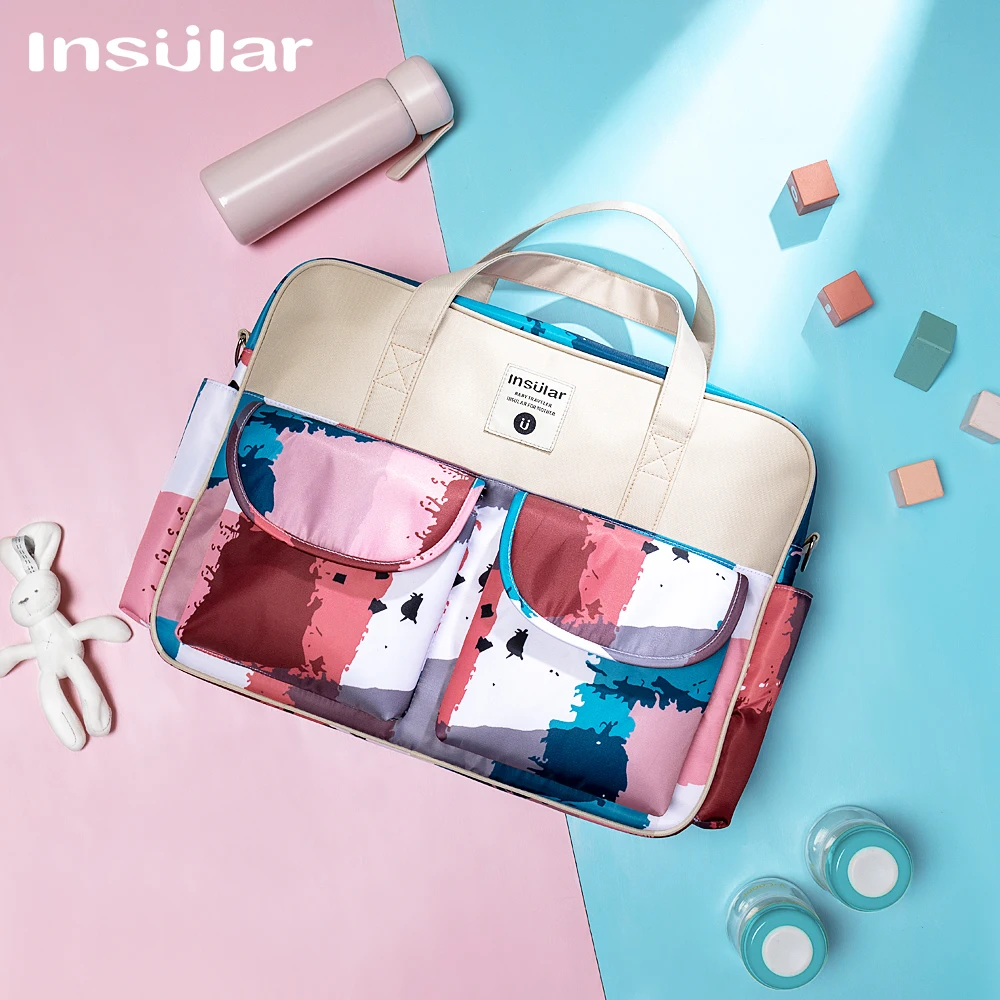 Insular Diaper Bag Waterproof Tote Baby Care Bags Large Capacity Mommy Crossbody Bag Baby Organizer Nappy Backapck 5