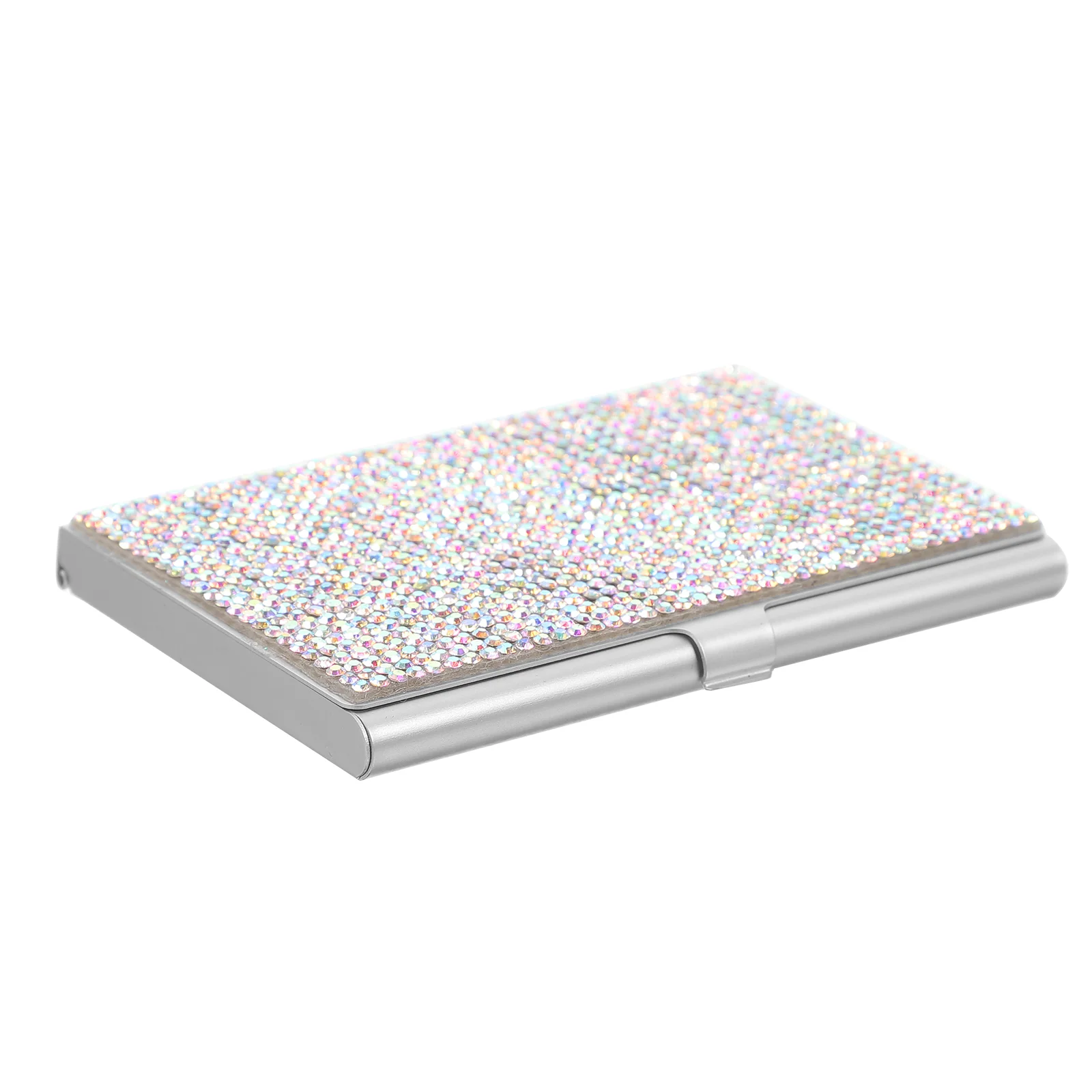 

Rhinestone Business Card Holder Small Cards Case Storage Box Organizer Office Container Desktop
