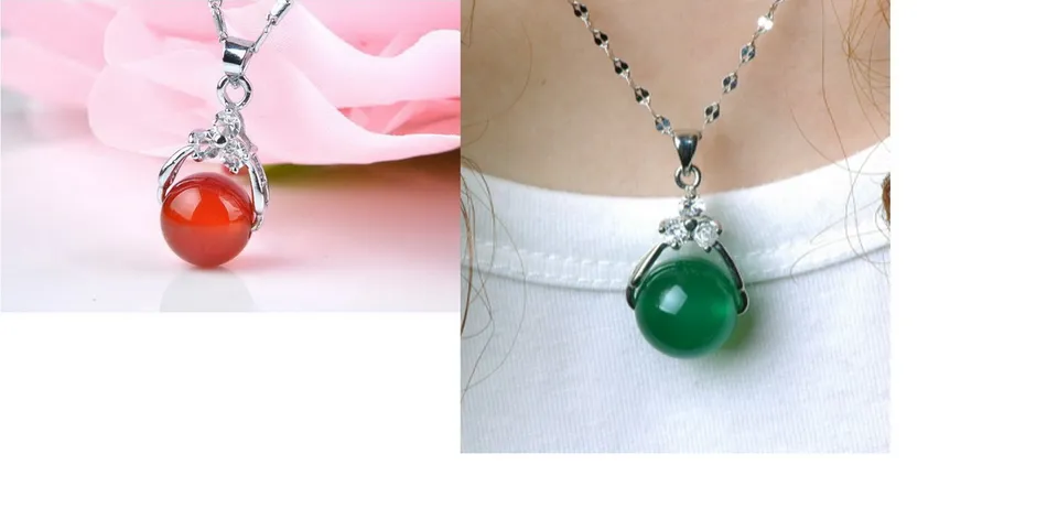 天然の赤と緑の翡翠ペンダントネックレス,10個,アジアンスタイルの象眼