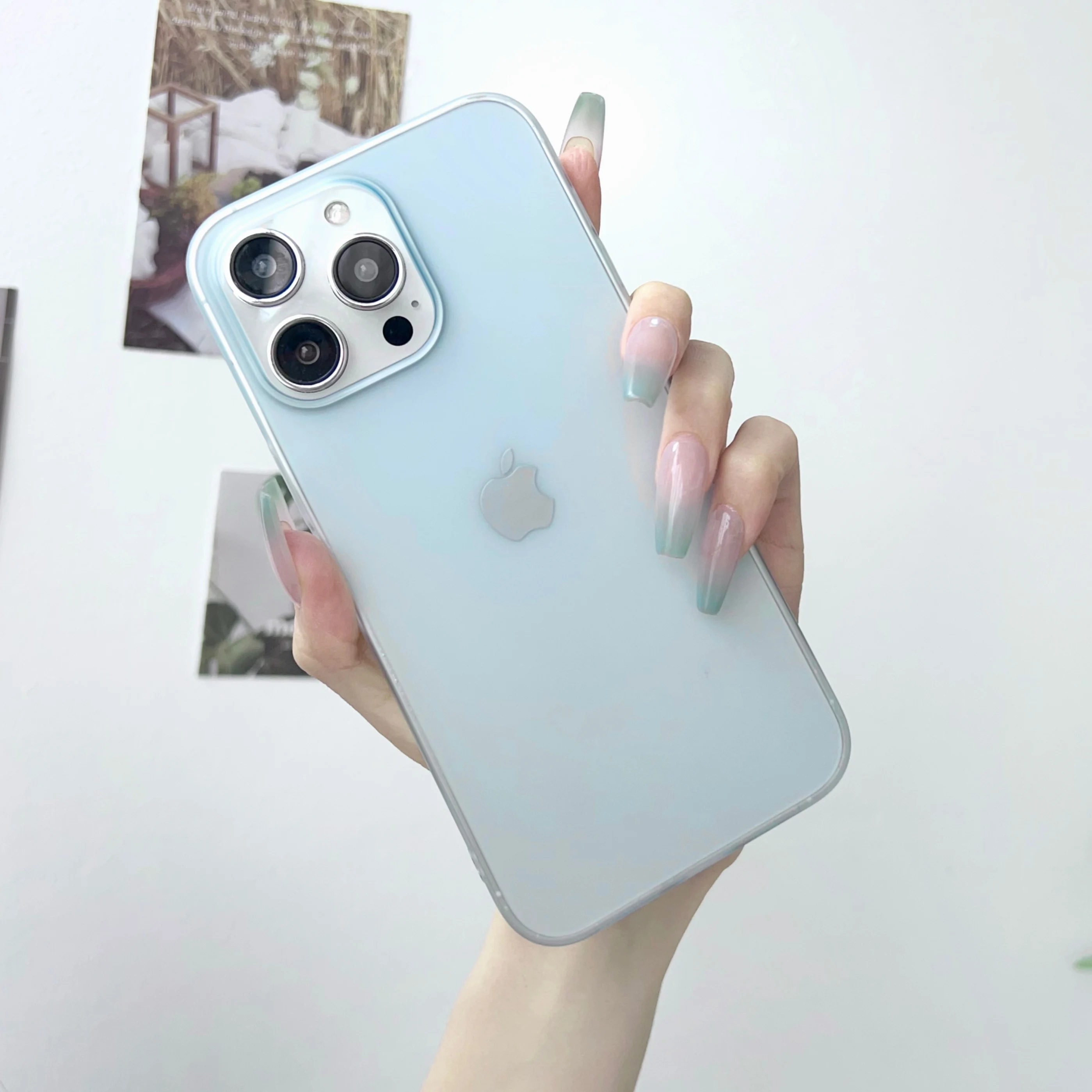 Ultra-Thin Frosted Translucent Shockproof Phone Case with Matte Bumper