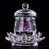 Buddhist Temple Ornament Crystal Lotus Seat Colorful Lotus Great Compassion Mantra Holy Water Cup Crystal Cup Bowl Buddhism Item 2
