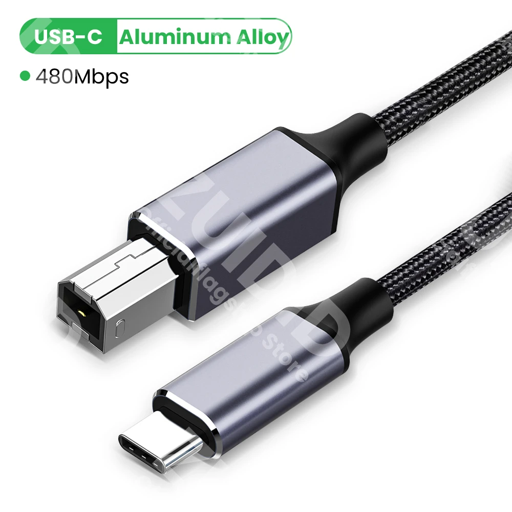 thumbnail image 1 of Cable USB tipo C a USB tipo B 2.0 para MacBook Pro, HP, Canon, Brother, Epson, Dell, Samsung, impresora, cable de escáner tipo C, 1 of 5