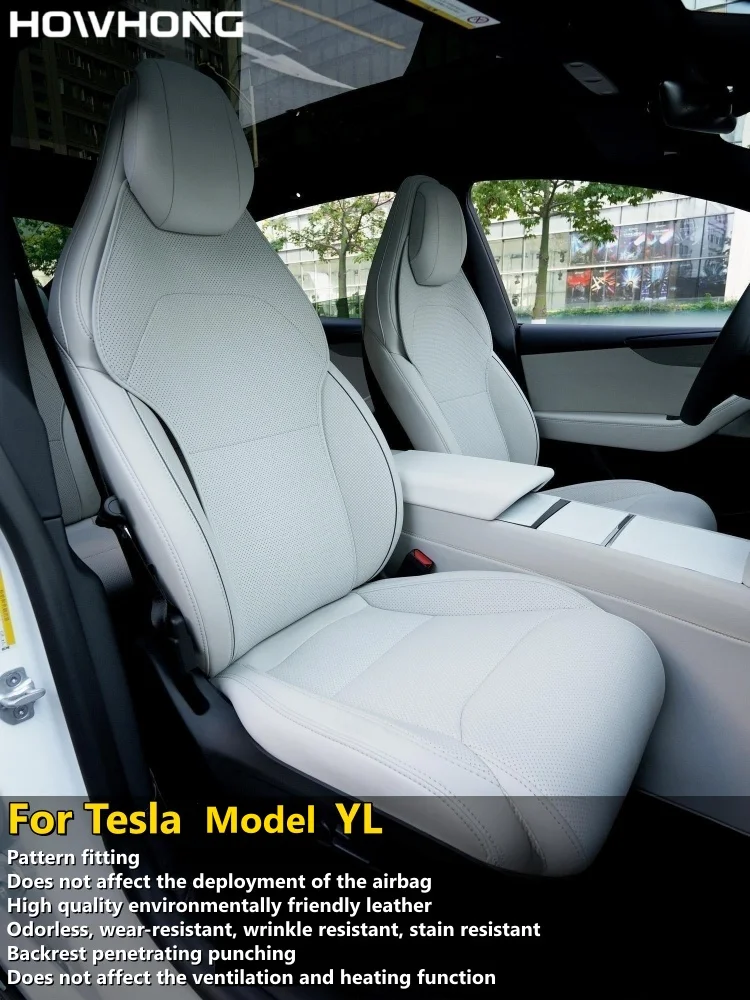 For Tesla Model YL New Car Seats Cover Nappa Leather YL Invisible Seat Cushions Ventilation High Quality Interior Accessories