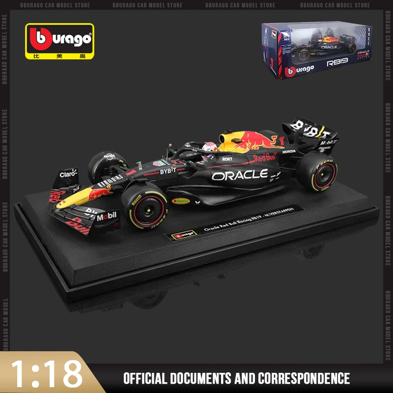 

2023 1:18 Bburago Red Bull F1 Rb19 Car #1 #11 Diecast Model Car Formula Racing Hardbound Edition Alloy Luxury Vehicle Gift Toys