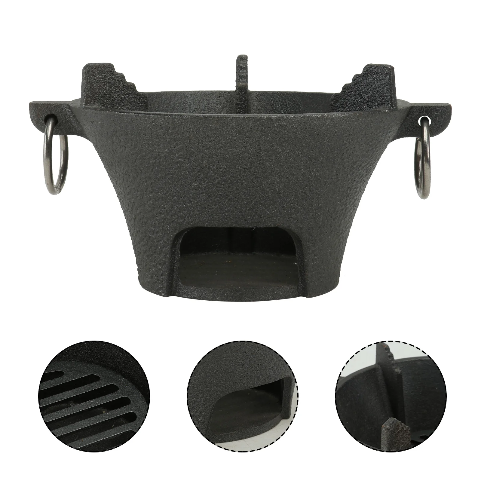 

Grill Round Barbecue Charcoal Fire Camping Stove Baking Pan Oven Outdoor Iron Travel