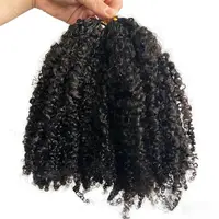 Extensions de cheveux humains bouclés 240g Afro Kinky Burmese, sans nœuds, pré-séparées, pour crochet, effet plume 3