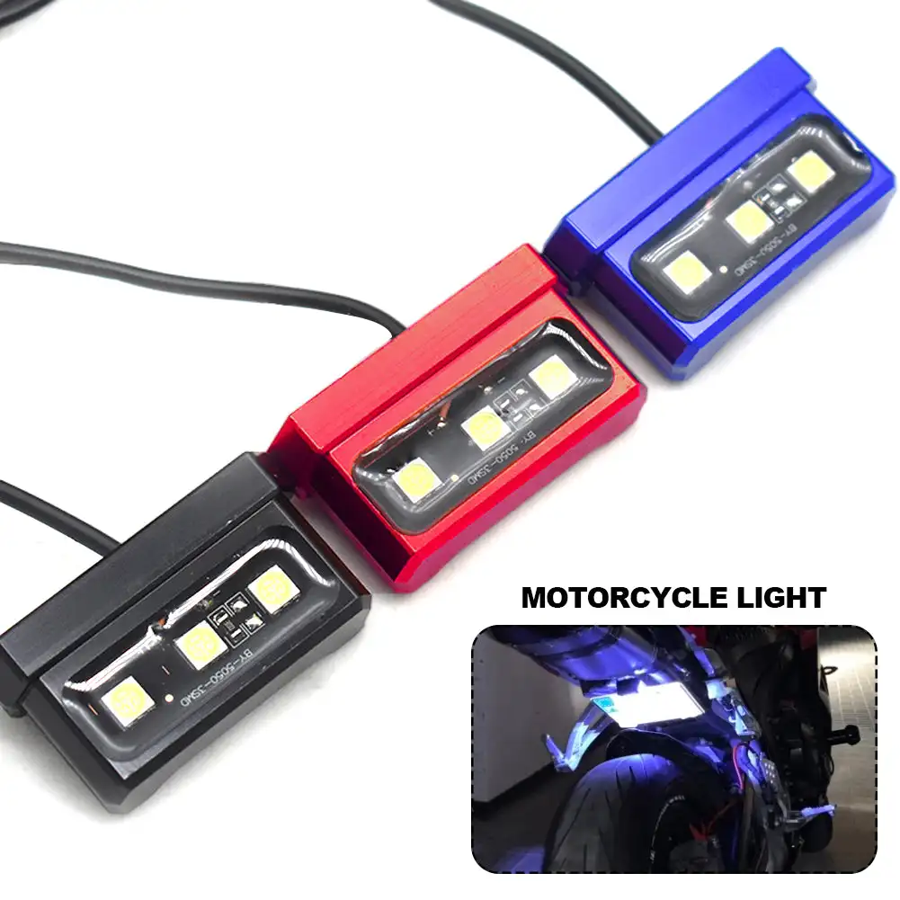 3LEDMotorcycleLicensePlateLightDecorativeLampUniversalFor