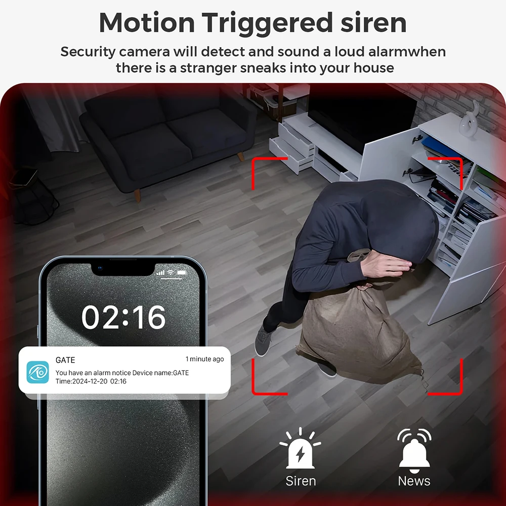 4KWifi DIY IP Camera 120° Wide Angle HD 1080P Smallest Video Recorders Motion Detection Home Baby Monitor Video Surveillance Cam