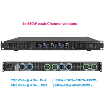 MiCWL 4 채널 4WD 디지털 파워 앰프, 5200W, 2 웨이 2WD 노래방 무대 스튜디오 오디오 마이크 스피커, AMP 1 U 19 인치 설치
