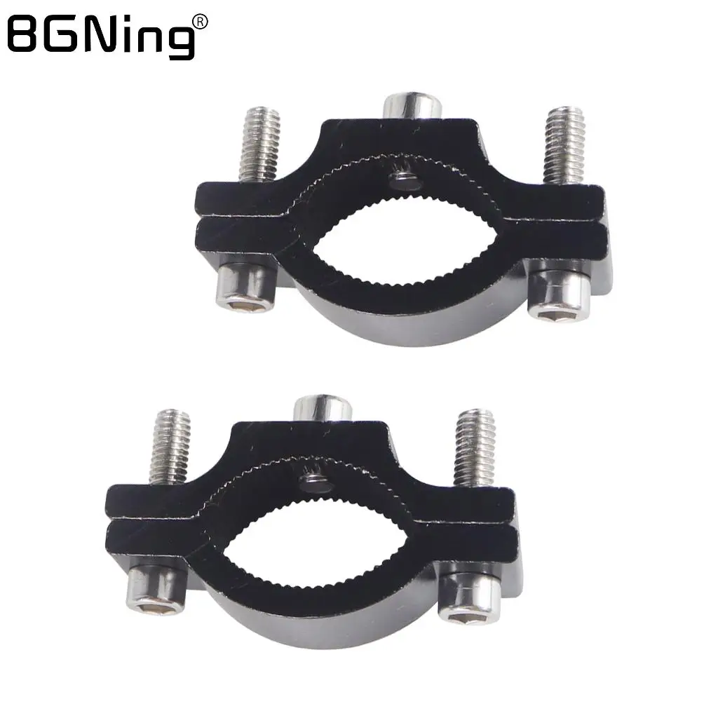 2Pcs Aluminum Bike Motorcycle Headlight Spotlight Mount Handlebar Fixed Clamp Bracket Clip M5 M6 Screw Front LED Light Holder headlight holder