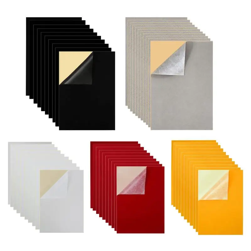 AdhesiveFeltSheet10pcsSolidColorStickyFeltInA4SizePeelAnd