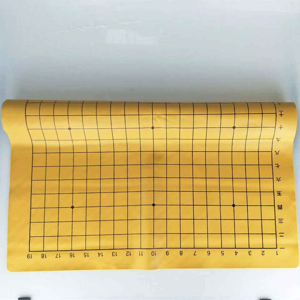Go Chess 19 Road Chessboard 44cm*47cm*0.1cm and Chinese Chessboard Old Game of Go Weiqi Board PU and Plush Board Game