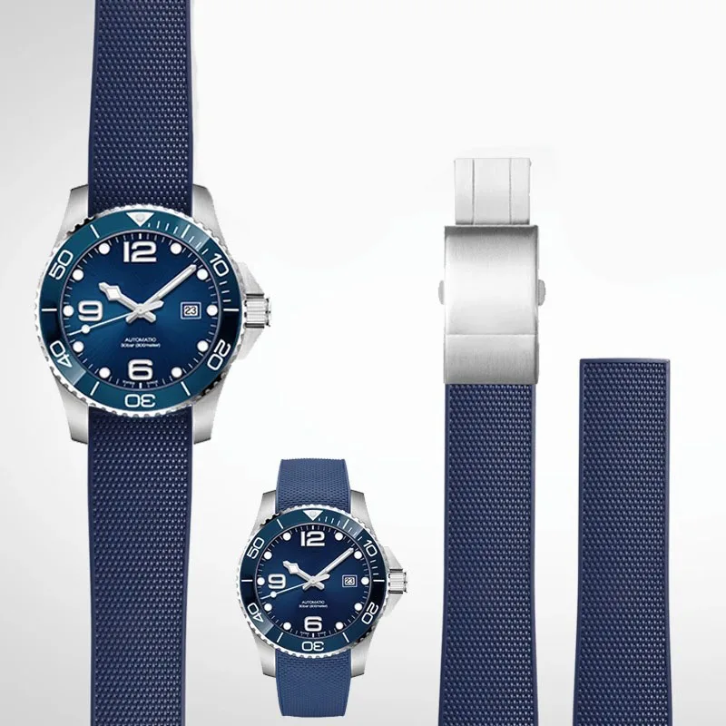 

Ремешок резиновый высокого качества для часов Longines Conquest Diving серии L3.742/644, Спортивная Мужская цепь, 21 мм