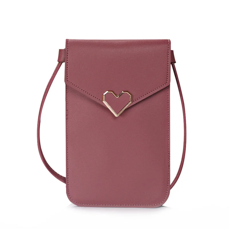 KUKOO Borsa A Tracolla Piccola Donna In Pelle PU Rosa - Portafoglio Portacellulare Con Slot Per Carte E Tracolla Regolabile - 5