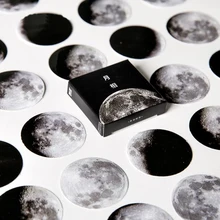 

45 Pcs Moon Mini Paper Sticker Kawaii Creative Decor Ablum Diary Scrapbooking Label Stationery for Office Cute School Supplies