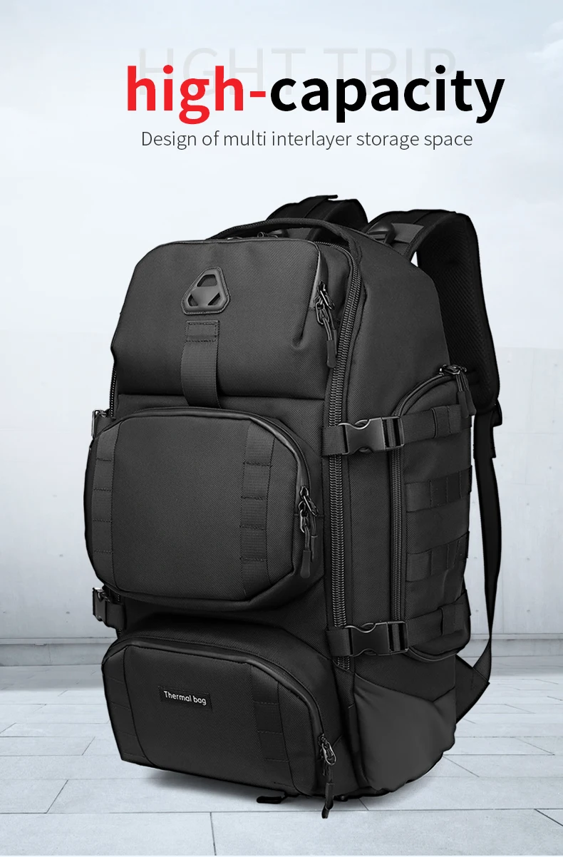 Neouo Multi Pocket Large Travel Laptop Backpack Front View