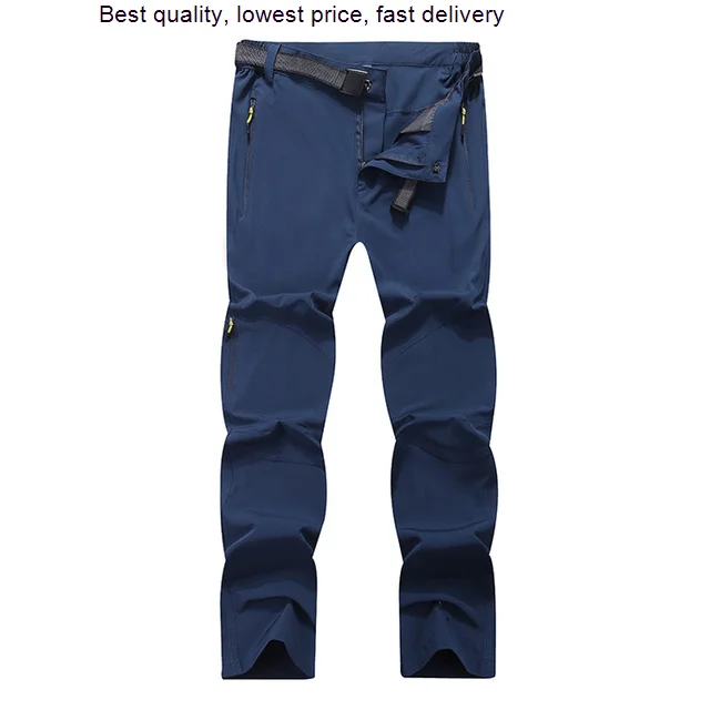 

Mens Quick Dry Hiking Pants Camping Ultralight UV Protection Durable with Zip Pockets Travelling Trekking Trousers