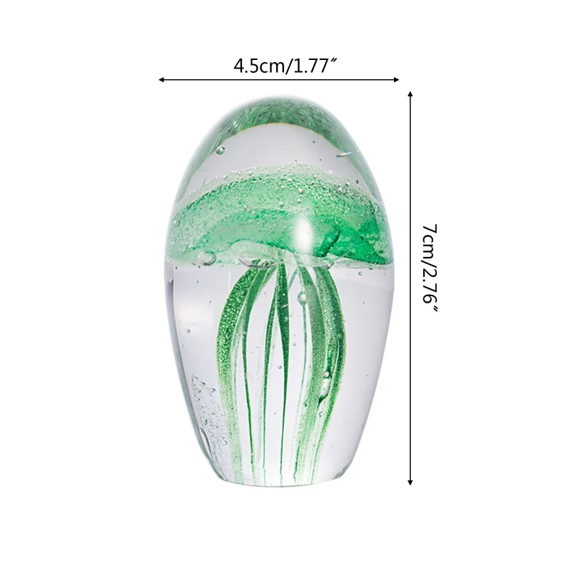 3D Crystal Jellyfish Ornament Sea Animal Paperweight Crafts Collectible for Home Living Office Desktop Decoration Gift Dropsale