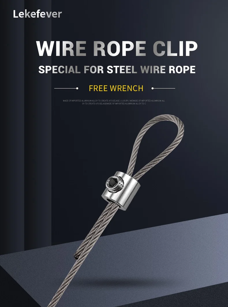 10 stücke Für 1/2mm Draht Seil Klemme Edelstahl Kabel Einstellbare Kupfer Metall Suspension Clips Schraube Befestigung Hardware zubehör – Detail 1