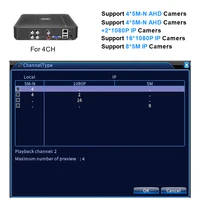 Smar H.265 4CH/8CH CCTV DVR 5M-N 5 en 1 AHD CVI TVI CVBS Caméra IP Enregistreur vidéo numérique hybride Système de sécurité domestique Onvif NVR 2