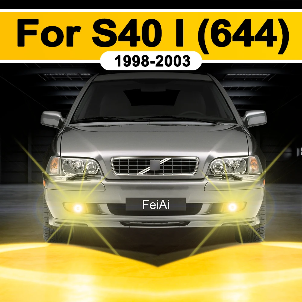 볼보 S40 1998 1999 2000 2001 2002 2003용 LED 안개등 전구 3000K 노란색 6000K 백색 안개등 S40 자동차 액세서리 H3 LED 전구