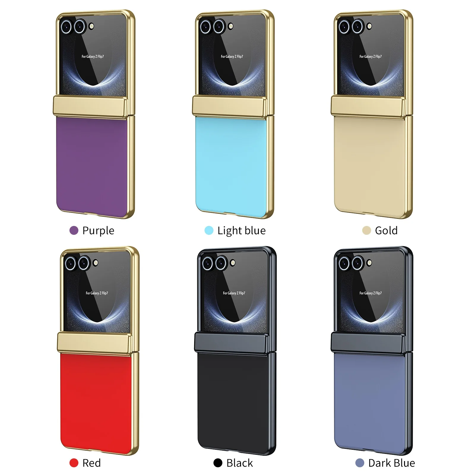 Frosted Plating Shockproof Matte Case with Hinged Glass Film Protector
