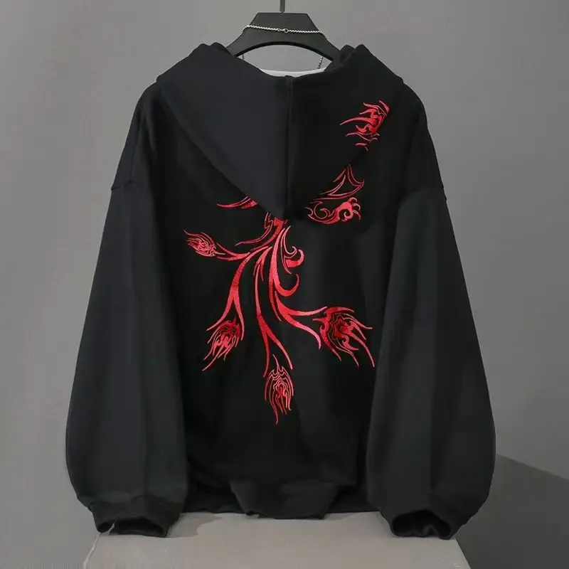 

Sweatshirts for Man Embroidered Hooded Men's Clothing Graphic Hoodies Black Aesthetic One Piece 90s Vintage Overfit No Brand Y2k