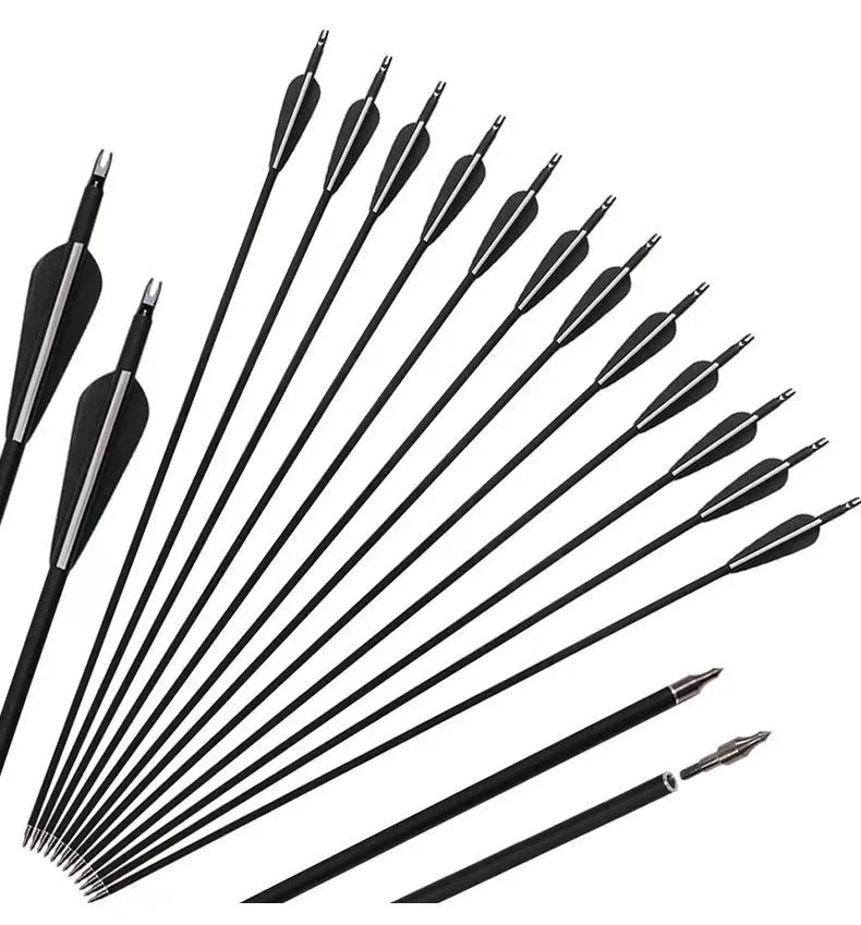 

Shooting 31.5-inch carbon arrows, practicing composite and recurrent bows, detachable hunting arrows with tips, 20/30/50 pieces