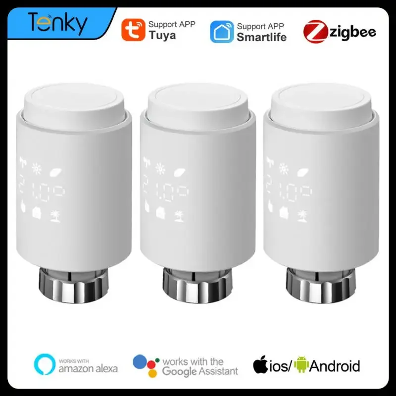 

Термостат Tuya ZigBee с приводом радиатора, программируемый TRV клапан радиатора, регулятор температуры для умного дома через Alexa